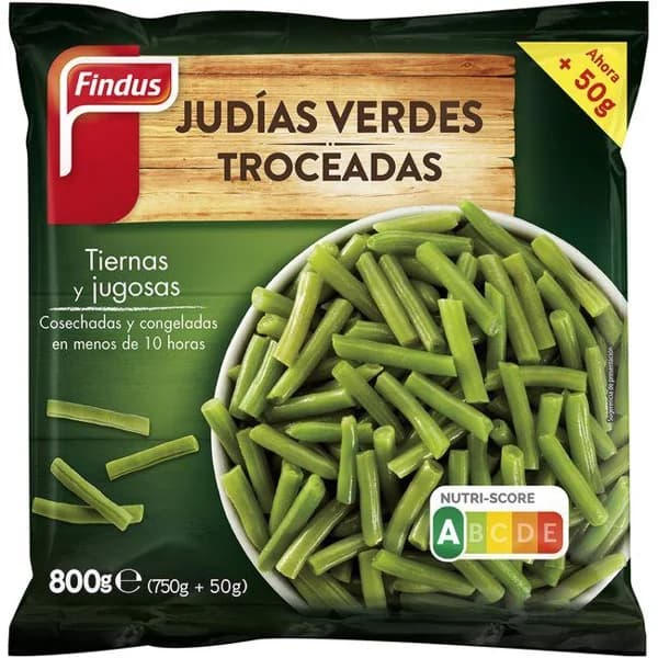 Judía verde troceada FINDUS, bolsa 800 g - 0.8 kg - Imagen del producto en Findit