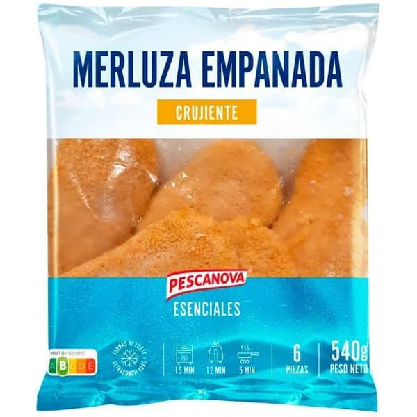Filete de merluza empanado PESCANOVA, bolsa 540 g - 1 ud - Imagen del producto en Findit