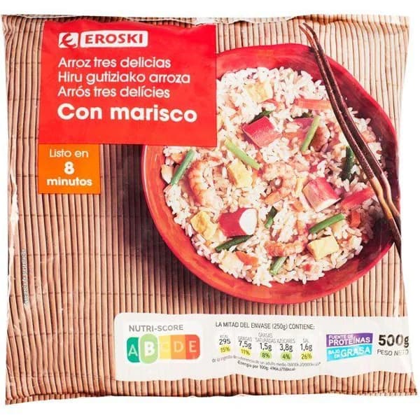 Arroz 3 delicias EROSKI, bolsa 500 g - 0.5 kg - Imagen del producto en Findit