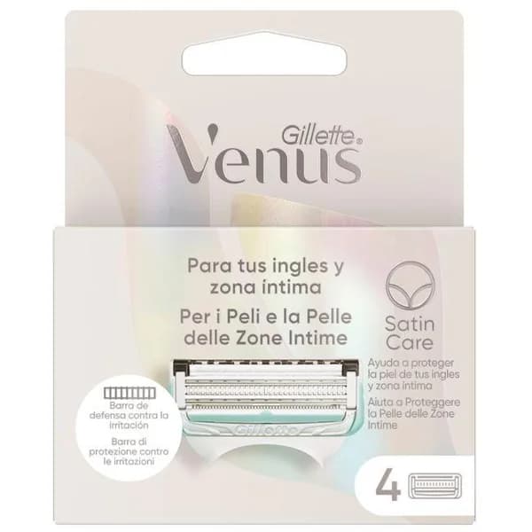 Cargador zonas íntimas 3 hojas VENUS SATIN CARE, pack 4 uds - 4 ud - Imagen del producto en Findit