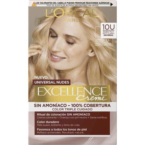 Coloración 10U rubio muy muy claro EXCELLENCE CREME, caja 1 ud - 1 ud - Imagen del producto en Findit
