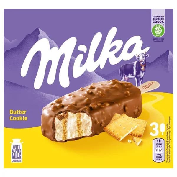 Bombón butter cookie MILKA, 3 uds, caja 198 g - 0.2 kg - Imagen del producto en Findit