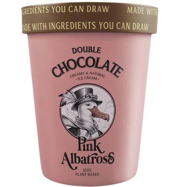 Helado doble chocolate PINK ALBATROSS, tarrina 350 g - 0.35 kg - Imagen del producto en Findit