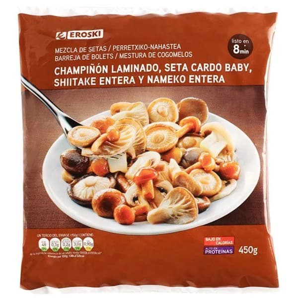 Setas mezcla EROSKI, bolsa 450 g - 0.45 kg - Imagen del producto en Findit