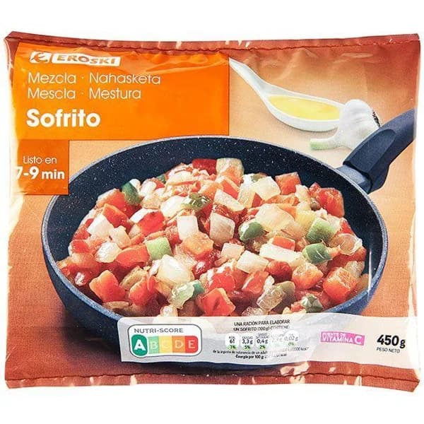 Mezcla para sofrito EROSKI, bolsa 450 g - 0.45 kg - Imagen del producto en Findit