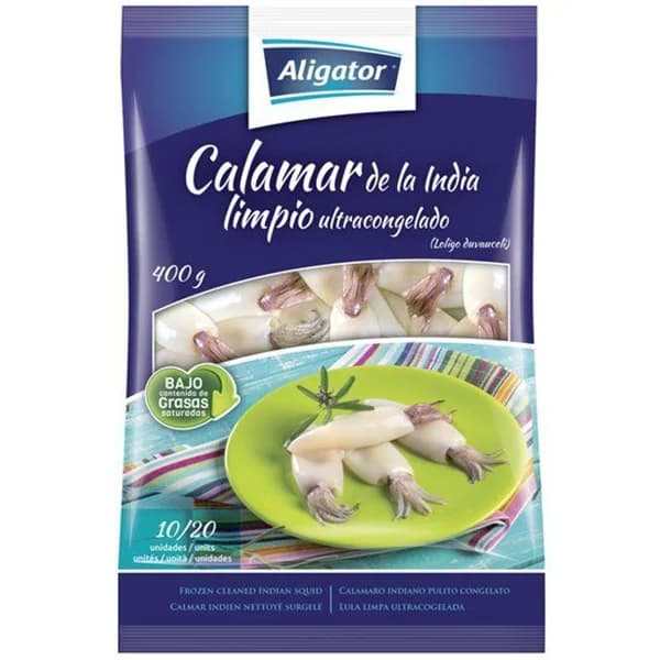 Calamar limpio ALIGATOR, bolsa 400 g - 0.4 kg - Imagen del producto en Findit