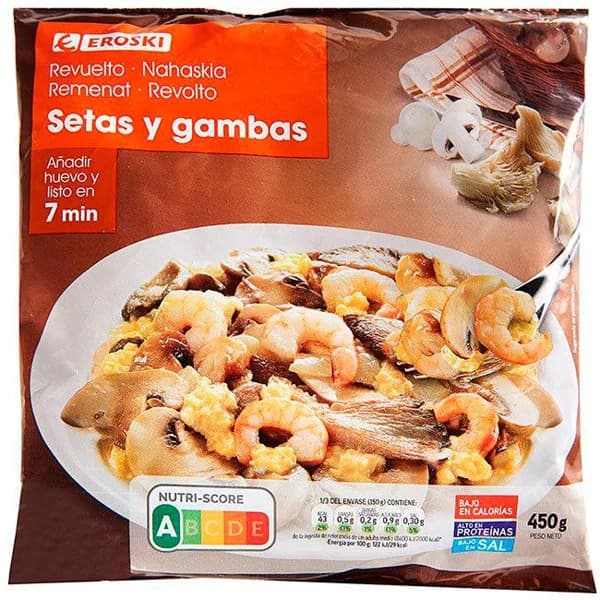 Salteado de setas-gambas EROSKI, bolsa 450 g - 0.45 kg - Imagen del producto en Findit