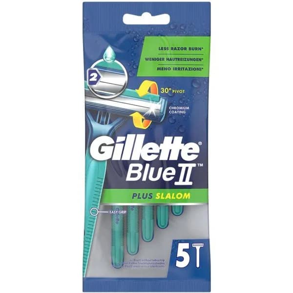 Maquinilla desechable BLUE II plus slalom GILLETTE, pack 5 uds - 5 ud - Imagen del producto en Findit