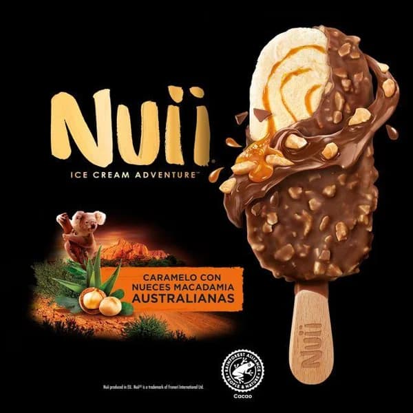 Helado de caramelo con neces macadamia NUII, caja 90 ml - 0.09 l - Imagen del producto en Findit