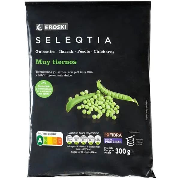 Guisantes muy tiernos SELEQTIA, bolsa 300 g - 1 ud - Imagen del producto en Findit