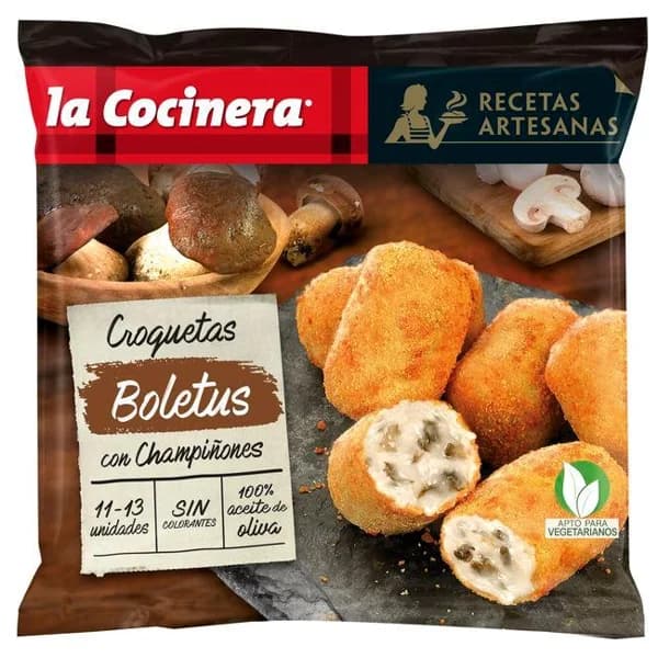 Croquetas de champiñones y mix de setas LA COCINERA, bolsa 400 g - 0.4 kg - Imagen del producto en Findit