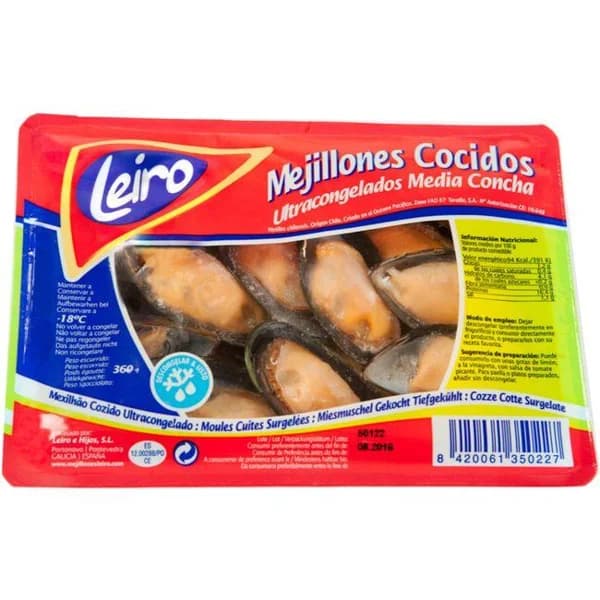 Mejillón concha LEIRO, bandeja 360 g - 0.36 kg - Imagen del producto en Findit