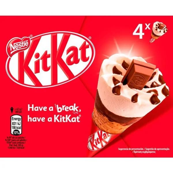 Cono classic KIT KAT, pack 4x100 ml - 0.4 l - Imagen del producto en Findit