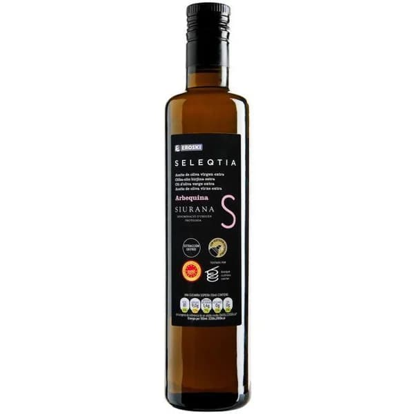 Aceite oliva v. extra DO Siurana Eroski SELEQTIA, botella 50 cl - 0.5 l - Imagen del producto en Findit