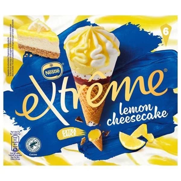 Helado Lemon cheesecake EXTREME, 6 uds, caja 426 g - 0.43 kg - Imagen del producto en Findit
