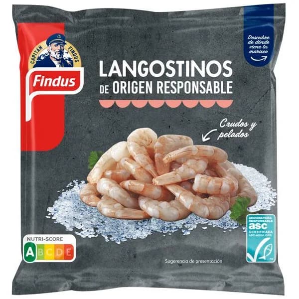 Langosstino pelado ASC FINDUS, bolsa 180 g - 0.18 kg - Imagen del producto en Findit