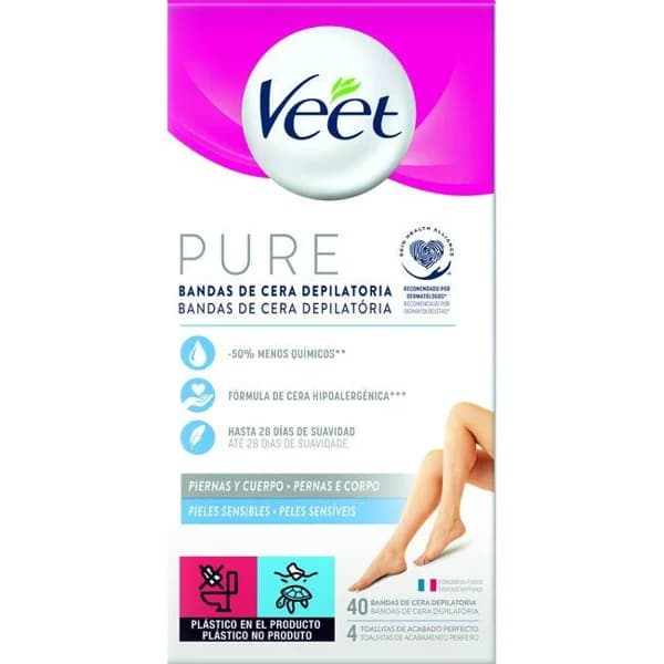 Bandas depilatorias corporal VEET PURE, caja 40 uds - 1 ud - Imagen del producto en Findit