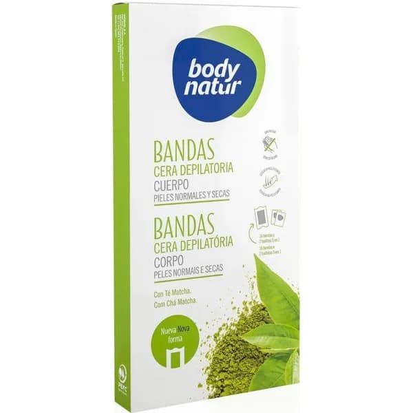 Bandas corporales piel normal té matcha BODY NATUR, caja 16 uds. - 1 ud - Imagen del producto en Findit