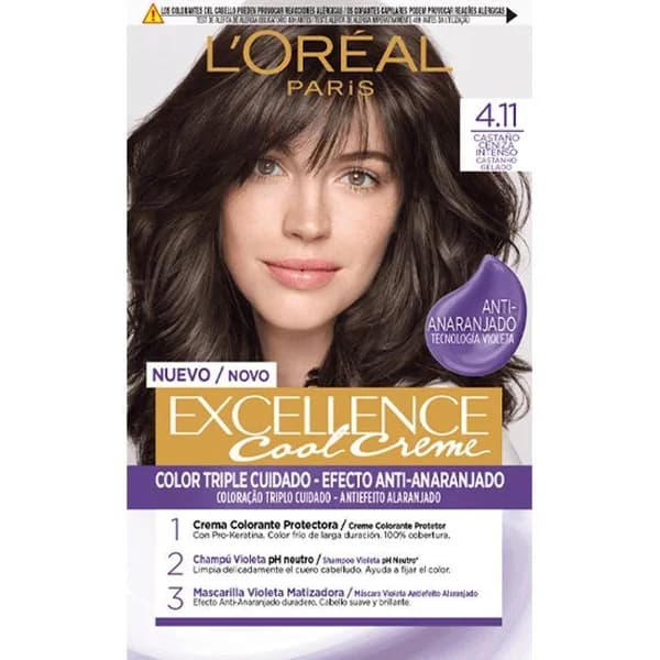 Tinte 4.11 castaño ceniza EXCELLENCE Color Cream, pack 1 ud - 1 ud - Imagen del producto en Findit