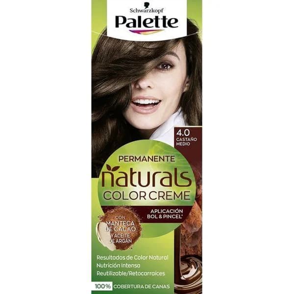 Tinte Color Creme N.4 castaño medio PALETTE NATURALS, caja 1 ud. - 1 ud - Imagen del producto en Findit