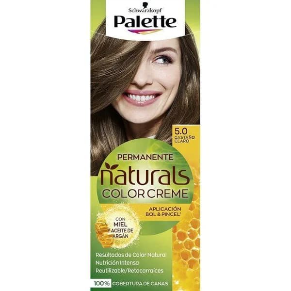 Tinte Color Cr. N.5 castaño claro PALETTE NATURALS, caja 1 ud - 1 ud - Imagen del producto en Findit