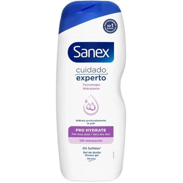 Gel de ducha cuidado experto SANEX PRO HIDRATE, bote 600 ml - 0.6 l - Imagen del producto en Findit
