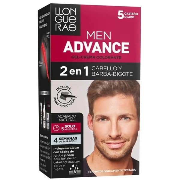 Gel crema colorante men advance 5 cast cl LLONGUERAS, caja 1 ud - 1 ud - Imagen del producto en Findit