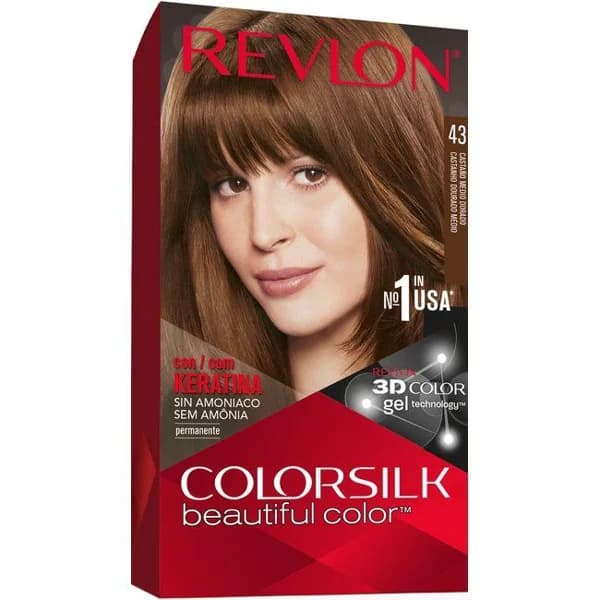 Tinte castaño medio N.43 REVLON COLORSILK, caja 1 ud - 1 ud - Imagen del producto en Findit