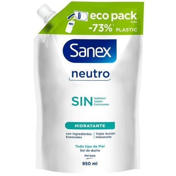 Gel de ducha SANEX NEUTRO, ecopack 950 ml - 0.95 l - Imagen del producto en Findit