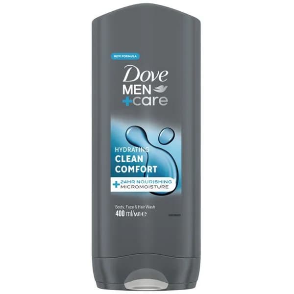 Gel de ducha clean comfort DOVE MEN, bote 400 ml - 0.4 l - Imagen del producto en Findit