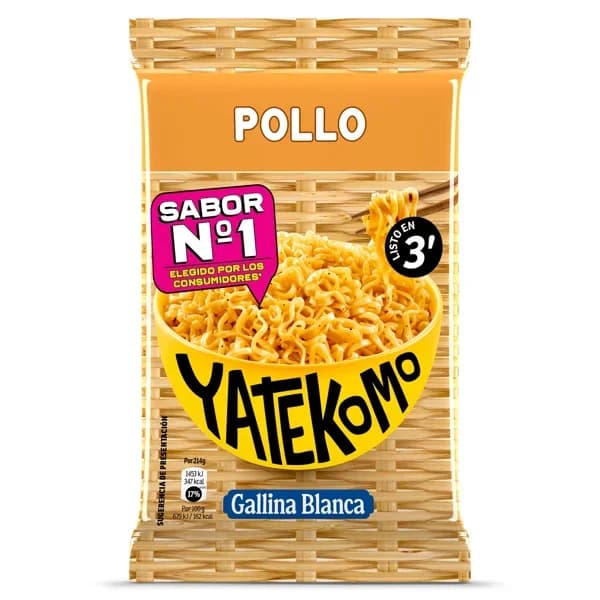 Fideos orientales pollo Gallina Blanca Yatekomo bolsa 79 g - 0.08 kg - Imagen del producto en Findit