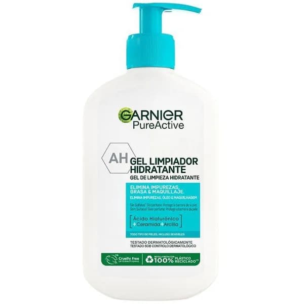 Gel limpiador hidratante GARNIER PURE ACTIVE, dosificador 250 ml - 0.25 l - Imagen del producto en Findit
