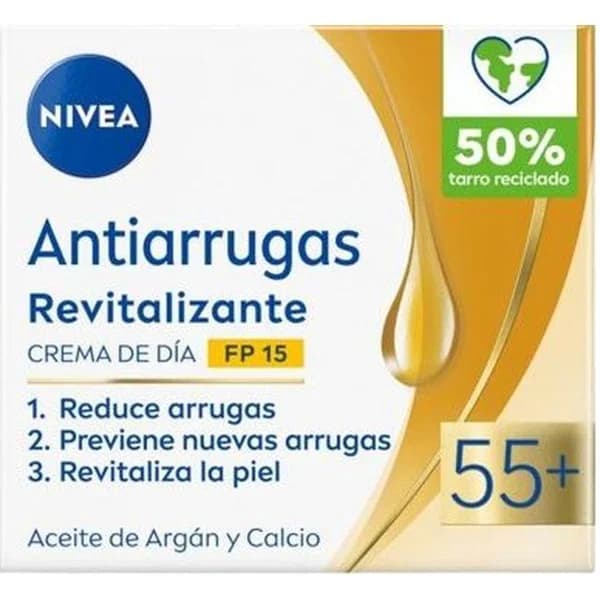 Crema de día antiarrugas FP15 55+ NIVEA, tarro 50 ml - 1 ud - Imagen del producto en Findit