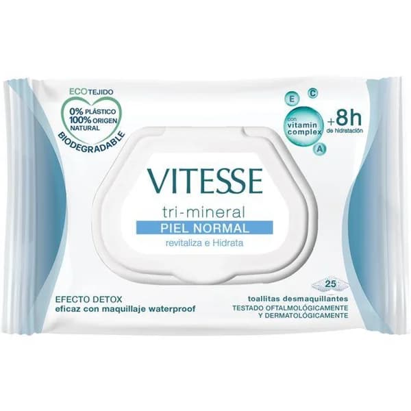 Toallitas desmaquillantes piel normal VITESSE, paquete 25 uds - 25 ud - Imagen del producto en Findit
