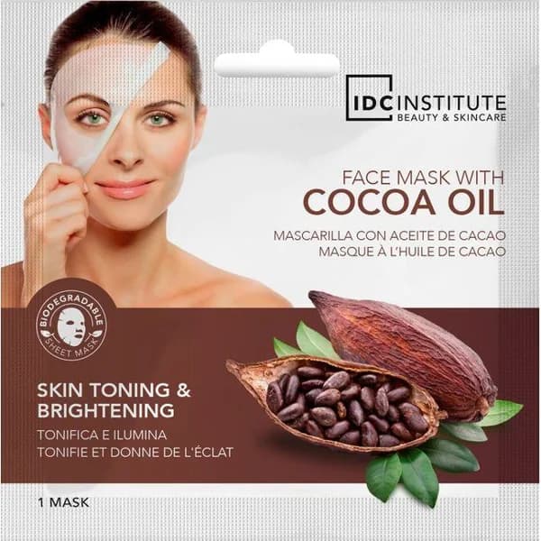 Mascarilla facial tisue biodegradable aceite coco IDC, pack 1 ud - 1 ud - Imagen del producto en Findit