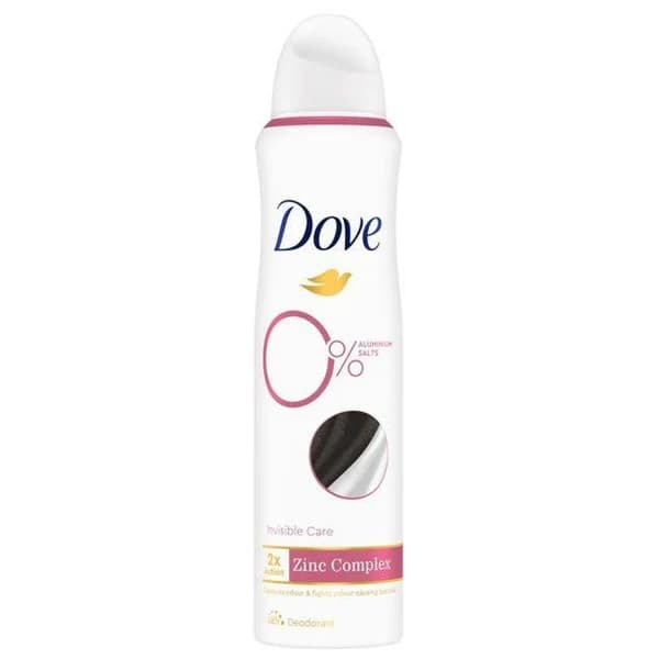 Desodorante 0% invisible DOVE, spray 150 ml - 1 ud - Imagen del producto en Findit