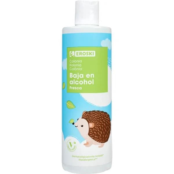 Colonia de bebé baja en alcohol EROSKI, dosificador 500 ml - 0.5 l - Imagen del producto en Findit