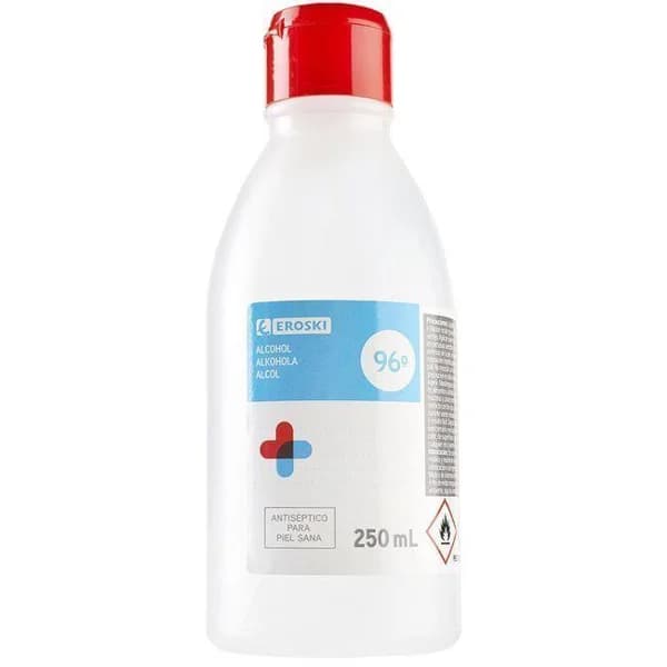 Alcohol 96º EROSKI, botella 250 ml - 0.25 l - Imagen del producto en Findit