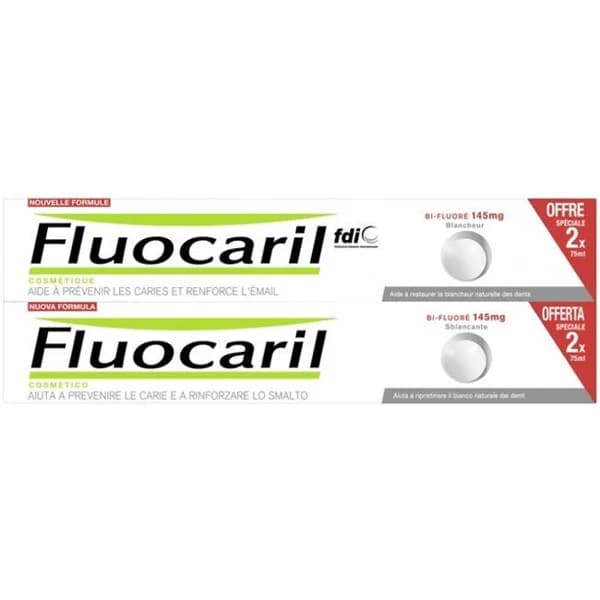 Pasta dentífrica bifluor blanqueadora FLUOCARIL, pack 2x75 ml - 0.15 l - Imagen del producto en Findit