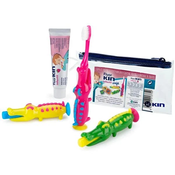Kit viaje infantil cepillo-pasta de dientes KIN, pack 1 ud. - 1 ud - Imagen del producto en Findit