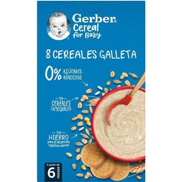 Papilla 8 cereales galleta GERBER, caja 475 g - 0.48 kg - Imagen del producto en Findit