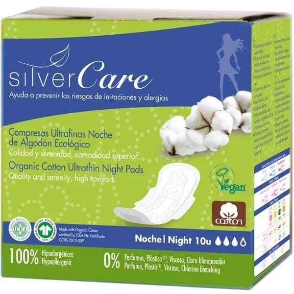 Compresa ultra noche SILVERCARE, paquete 10 unid. - 1 ud - Imagen del producto en Findit