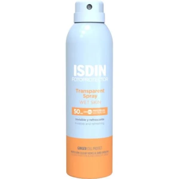 Fotoprotector wet skin transparente SPF50 ISDIN, spray 250 ml - 0.25 l - Imagen del producto en Findit
