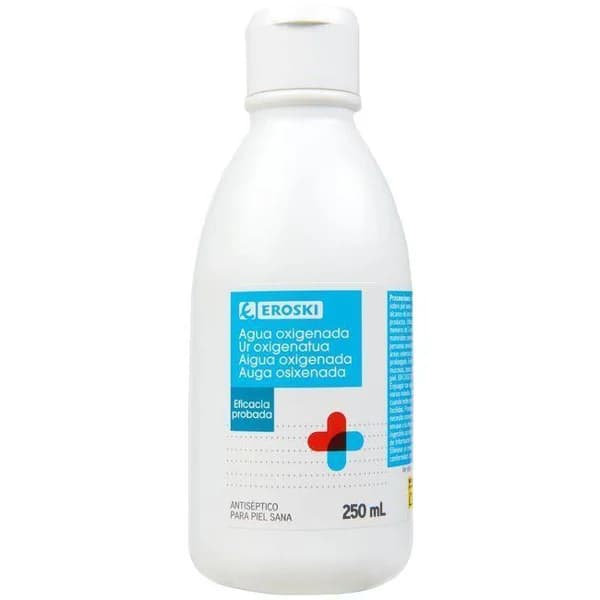 Agua oxigenada EROSKI, botella 250 ml - 0.25 l - Imagen del producto en Findit