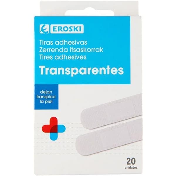 Apósito transparente EROSKI, caja 20 uds - 20 ud - Imagen del producto en Findit
