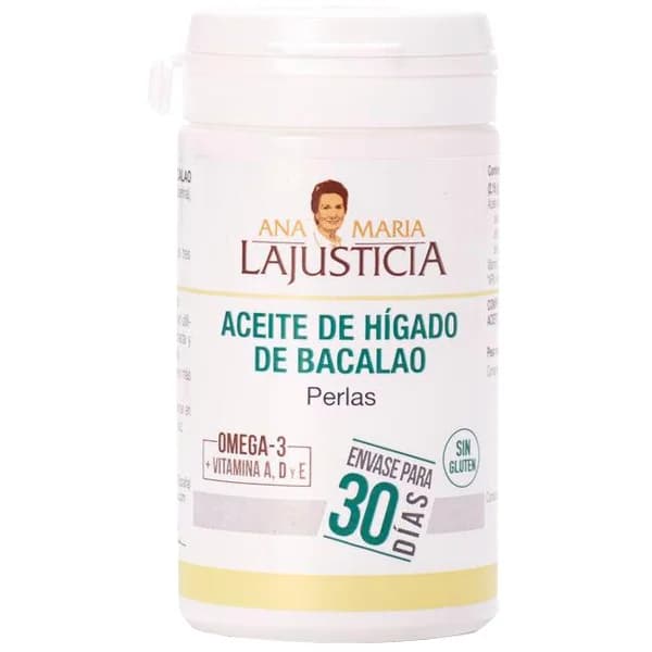 Aceite de hígado de bacalao A. M LAJUSTICIA, bote 90 comprimidos - 90 ud - Imagen del producto en Findit