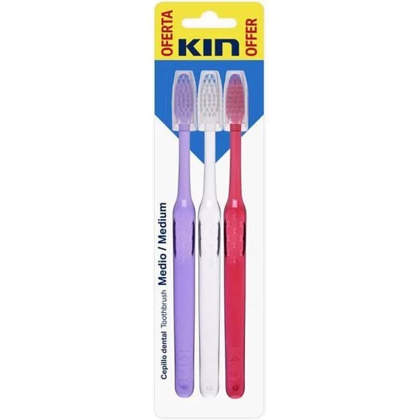 Cepillo dental medio KIN, pack 3 uds - 3 ud - Imagen del producto en Findit