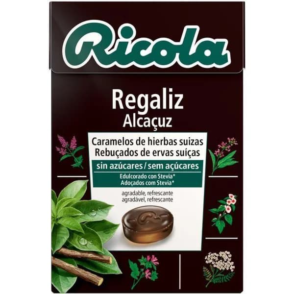 Caramelos sin azúcar de regalíz RICOLA, bolsa 50 g - 0.05 kg - Imagen del producto en Findit
