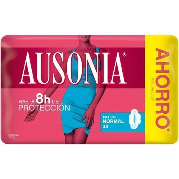 Compresa normal con alas AUSONIA AIR DRY, paquete 38 uds - 38 ud - Imagen del producto en Findit