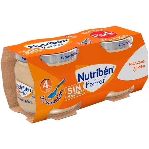 Potito de manzana golden sin almidón NUTRIBEN, pack 2x120 g - 0.24 kg - Imagen del producto en Findit